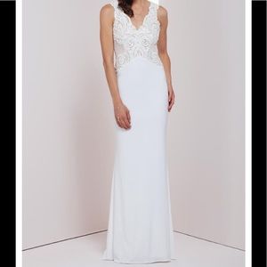 Mignon Sexy Lace White Nude Formal Dress